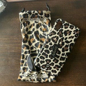 EUC iPhone XS Loopy Case - brown leopard.
